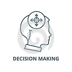 Decision making vector line icon, linear concept, outline sign, symbol