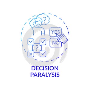 Decision paralysis concept icon