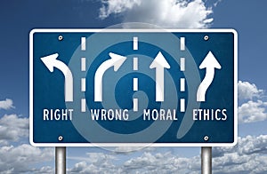 Decision between right wrong moral and ethics