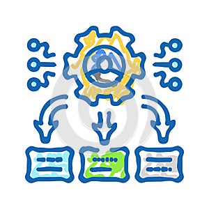 decision support analyst icon doodle illustration