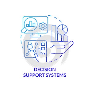 Decision support systems blue gradient concept icon