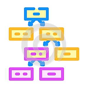 decision tree algorithm color icon vector illustration