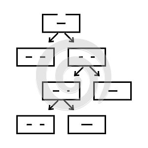 decision tree algorithm line icon vector illustration