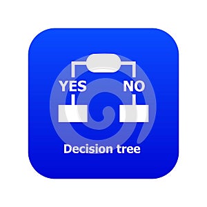 Decision tree icon blue vector