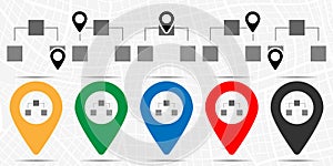 Decision tree icon in location set. Simple glyph, flat illustration element of charts and diagrams theme icons