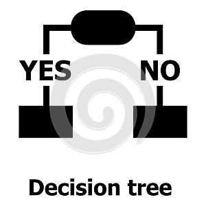 Decision tree icon, simple style.