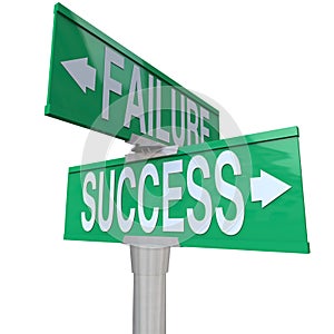 Decision Turning Point Success vs Failure Sign