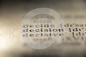 Decision word dictionary