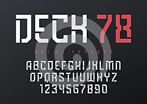 Deck 78 vector futuristic industrial display typeface design, al