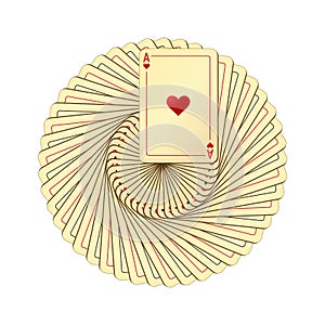 Deck of cards isolated on white background