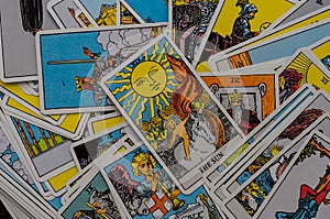 Deck of cards Tarot Rider-Waite. photo