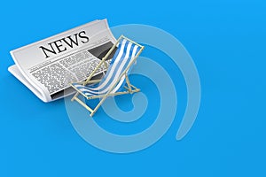 Deck chair with newspaper