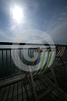 Deck Chair on Seaside Pier