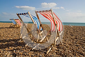 Deck chair sun lounger holiday England