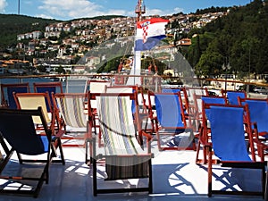 Deck chairs on aft