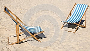 Deck chairs on the beach