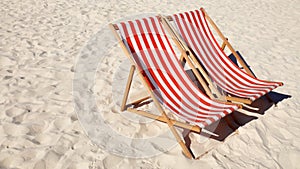 Deck chairs on the beach