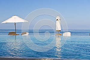 Deck chairs on the beach