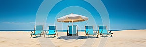 Deck chairs beach, sandy beach, Summer mood, sunbed vacation