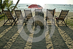 Deck chairs boracay beach philippines