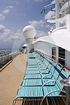 Deck Chairs On Cruise Ship