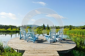 Deck Chairs Overlooking Wetlands photo