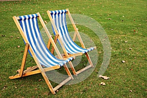 Deck chairs in Park