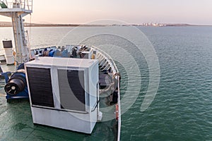 Deck of a ferry at the Alat port in the Caspian s