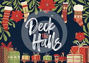 Deck the Halls Christmas Card Template