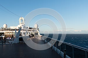 Deck of luxury cruise ship