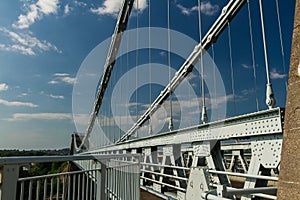 Deck of the Menai Suspension Bridge over between Anglesey and ma