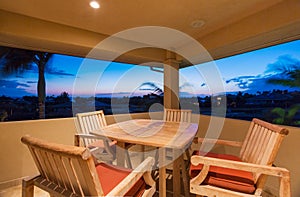 Deck and Patio Furniture at Sunset