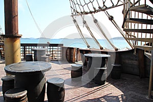 The deck of a pirate ship