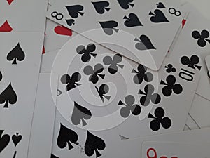 Deck of playing card. Set of 52 cards in a deck.