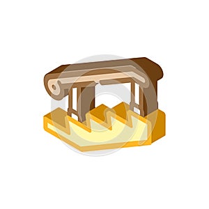 deck posts and handrails isometric icon vector illustration