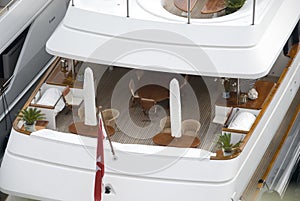 Deck of private yacht