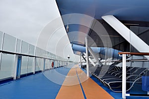 Deck and rest area lounges on big cruise