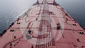 Deck of supertanker in Persian gulf