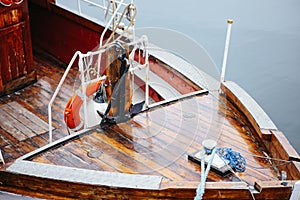 Deck of wooden ship