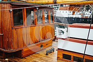 Deck of wooden ship