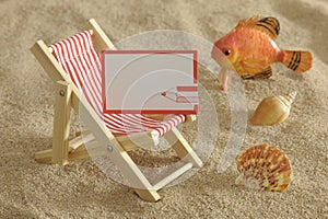 Deckchair at sunny beach