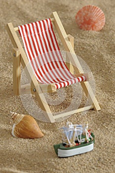 Deckchair at sunny beach