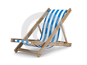 Deckchair on white background. Isolated 3D