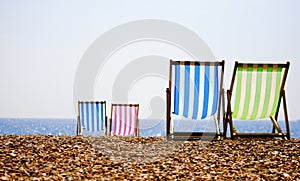 Deckchairs on the beach