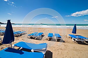 Deckchairs on Benidorm beach