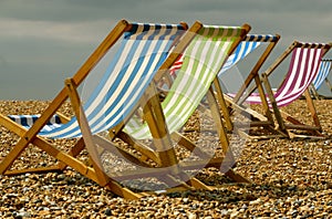 Deckchairs on Brighton Beach