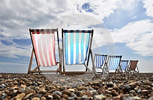 Deckchairs on Brighton beach