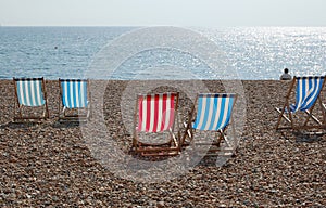 Deckchairs on the Brighton beach