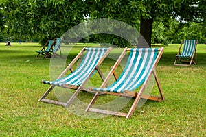 Deckchairs. London, UK