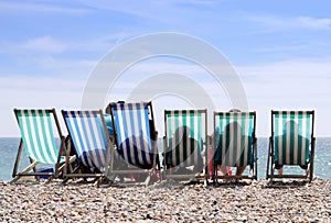 Deckchairs on Worthing beach